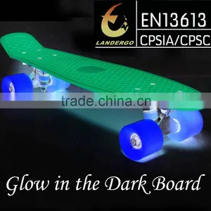 EN13613, CPSIA, CPSC Approved Glow in the Dark Plastic Rocket Skateboard thumbnail-1