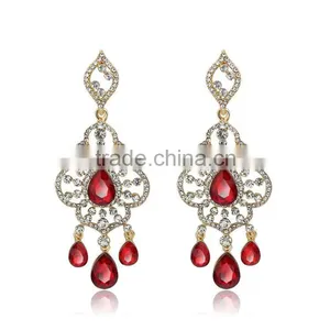 Stylish Retro Rhombus Crystal Ethnic Style Chandelier Earrings thumbnail-4