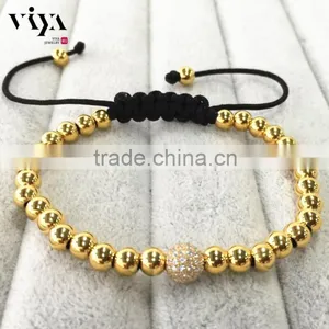 Newest Fashion Beads Man Wrap Bracelet and Braided Rope Round Beads Bracelet Jewelry thumbnail-2
