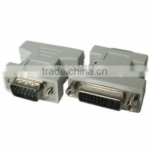 Grey DVI 24+5 Pin F to VGA 15Pin Male Adapter thumbnail-1