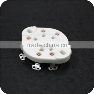 High Temperature Resistance Glazed Ceramic GZC7-1 7 Pins Ceramic Tube Base for Vacuum Tube Socket thumbnail-1