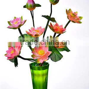 Very Best Sale LED Fiber Optic Poinsettia Flowers /LED Fiber Optic Red Christmas Flower Light With High Metal Pot With CE thumbnail-3
