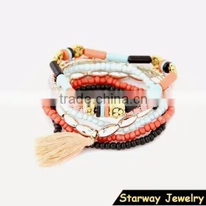 >>New Design Colorful Multi Layer Tassel Bead Bracelets / thumbnail-1