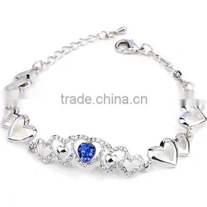 Luxy Heart Shape Bracelet,AB Rhinestone Bracelet For Women thumbnail-3