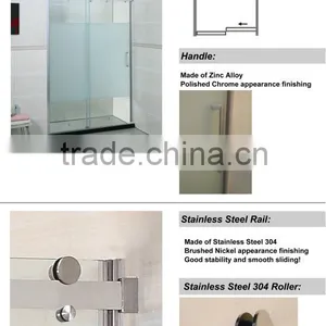 Frameless Frosted Sliding Shower Door (KD8113A) thumbnail-5