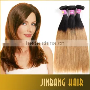 2016 New Premium Ombre Hair Weave Silk Straight Colored Two Tone Virgin Brazilian Human Hair Extension thumbnail-1
