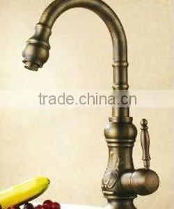 Single Lever Antique Brass Kitchen Mixer Tap QH1705 thumbnail-1