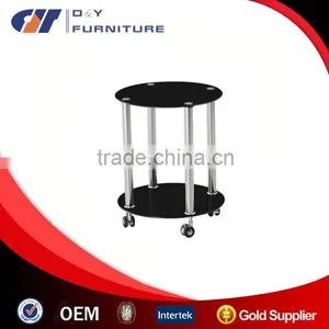 Black Painting Glass Side Table thumbnail-1