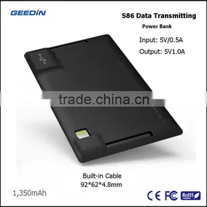 Portable Charger Ultra Slim Power Bank 1500mah Credit Card-sized Battery Pack thumbnail-2