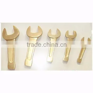 Non Sparking Aluminum Bronze High Quality Gold CU AlloyDIN133 Striking Open End Slogging Open Spanner thumbnail-1