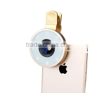 Angle Selfie Lens With LED Flash Fill-in Light for IPhone Samsung LG Mobile Phone Purple thumbnail-4