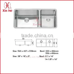 304 Double Drainer Stainless Steel Kitchen Sink thumbnail-1