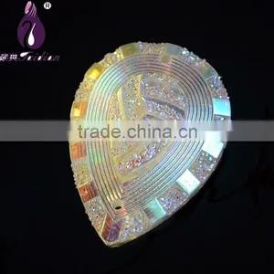 18*25 mm Sew On Rhinestone , Pear Shape Flatback Gemstone Cabochon ,Earring Pendent Baeds thumbnail-1