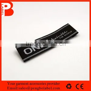 Custom Luxury Woven Label Black Satin Woven Label for Clothing thumbnail-1