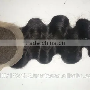 Human Hair Body Wave Silk Closure thumbnail-1