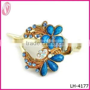 Royal Blue Sapphire Crystal Peacock Hairgrip Snap Hair Clip thumbnail-1