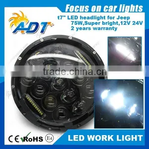7'' High/Low Beam H4/HB2/9003 LED Head Light, Complex Reflector Optics Design LED Headlamp, Car LED Headlight for Wrangler CJ TJ thumbnail-1