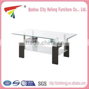 Glass Top MDF Legs Coffee Table thumbnail-1