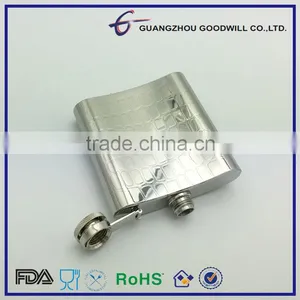 Stainless Steel Hip Flask/flask Wth Decorative Emboss thumbnail-2