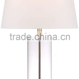 11.22-2 Bottom Metal Trim in Shimmering Collectible or Decorative Objects Glass and Steel Cylinder Fillable Table Lamp Quality Choice thumbnail-1