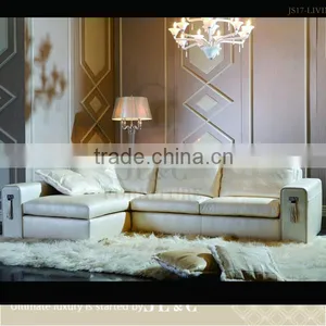 JS17-31+32 The Best Selling Tassels White Leather Sofa, 3 Seats LOUNGE With Oxhide Leather From China Supplier-JL&C Furniture thumbnail-1