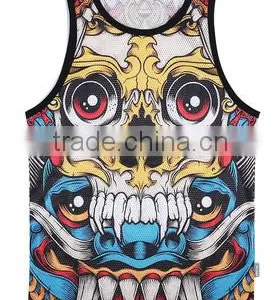 Fashion Polyester Digital Sublimation Printed Tank Top Mens, Racer Back Tank Top, Custom Sublimated Gym Tank Top thumbnail-6