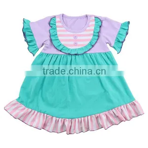2016 Kaiyo Boutique Simple Design Dress for Girls Bib Ruffle Dress Cute Pearl Dress Boutique Kids Clothes thumbnail-1
