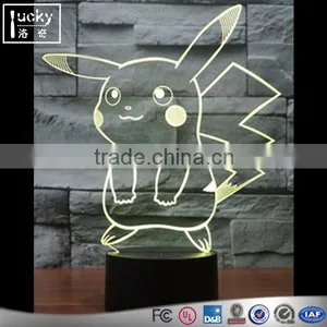 Pikachu 3D LED Night Light, 3D Visual Colorful Table Desk Lamp thumbnail-4
