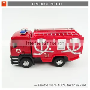 High Quality Pull Back Die Cast Toy Fire Engine Truck for Sale thumbnail-2