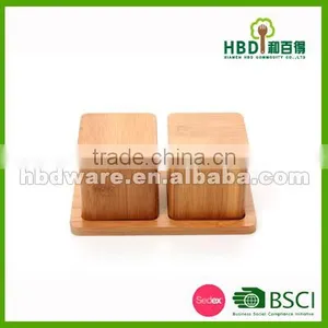 High Quality Bamboo Salt Storage Box, Spice Holder thumbnail-1