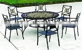 7pcs Metal Steel Round Bistro Garden Furniture Set thumbnail-1