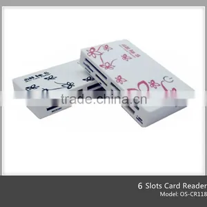 OEM Wholesale High Quality 6 Ports Print Flower Plastic Card Reader(OS-CR118) thumbnail-1