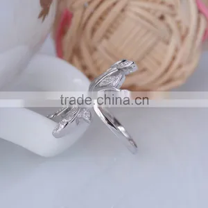 Wholesale 925 Sterling Silver Spring Style Leaves and Branches Ring With Pave Setting thumbnail-2