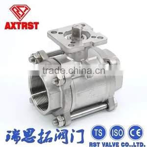 3PC SS316 Float Female Ends Ball Valve With Direct Mounting Pad thumbnail-1