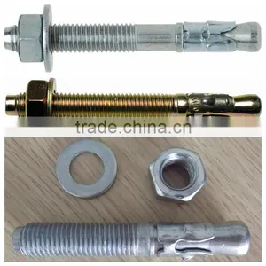YZP Carbon Steel M8*130 Wedge Anchor Silver White Zinc-plated With Nut and Washer thumbnail-6