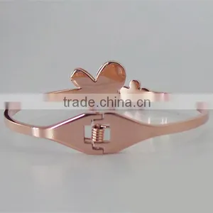 2016 Summer Elegant Bracelet Women Stainless Steel Butterfly Bangle With Rose Gold Wedding Jewelry thumbnail-3