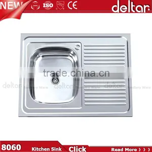 Double Bowl Kitchen Sink With Drainboard, One Piece Kitchen Sink and Countertop, Cheap Price Philippines Kitchen Sink 201 thumbnail-5