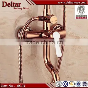 Antique Brass Gold-plated Bathroom Shower Set, China Supplier Rose Colour Shower Set thumbnail-1
