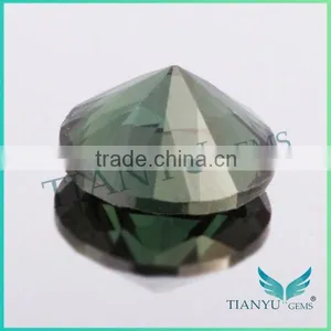 Synthetic Spinel Round Brillant Cut 152# Dark Green Electric Stone for Waxing thumbnail-3