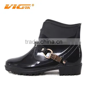 High Quality Cheap PVC Ankle Boots, Garen PVC Rain Boots for Women thumbnail-1