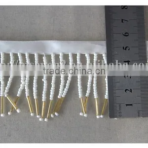 China Fashion White Beaded Fringe Trim Lampshade Beads Fringe for Decoration thumbnail-2