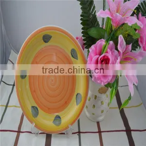 Orange Color Stoneware Plate,high Quality Hand Painted Ceramic Plate,popular Ceramic Plate thumbnail-1