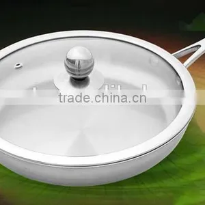 Stainless Steel Non-stick Fly Pan With Glass Cover thumbnail-1