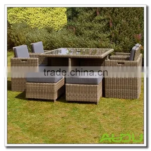 Audu 9 PIECES Rattan Balcony Cube Set thumbnail-1