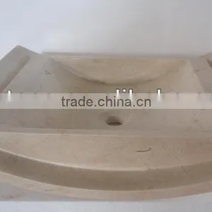 Fashion Design Bathroom Beige Marble Vanity Basin thumbnail-1