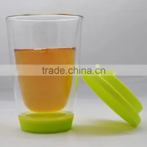 OEM Double Wall Borosilicate Glass Cup With Lid thumbnail-4