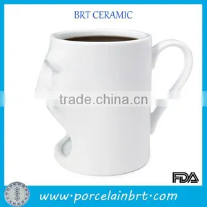 White Face Mug With Cookie Holder thumbnail-1