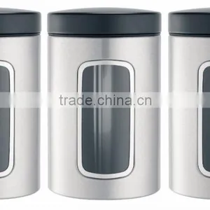 Amazon Top Sale Stainless Steel Highly Polished Tea Coffee Sugar Canisters thumbnail-2
