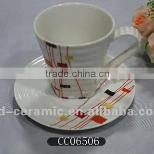 Porcelain Square Coffee Cup and Saucer thumbnail-1