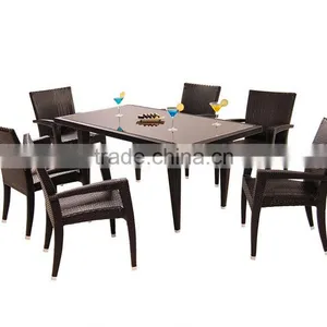 2017 Trade Assurance Hot Sale Hideaway pe Rattan Handmade Simple Garden Line Table Set Designs thumbnail-1